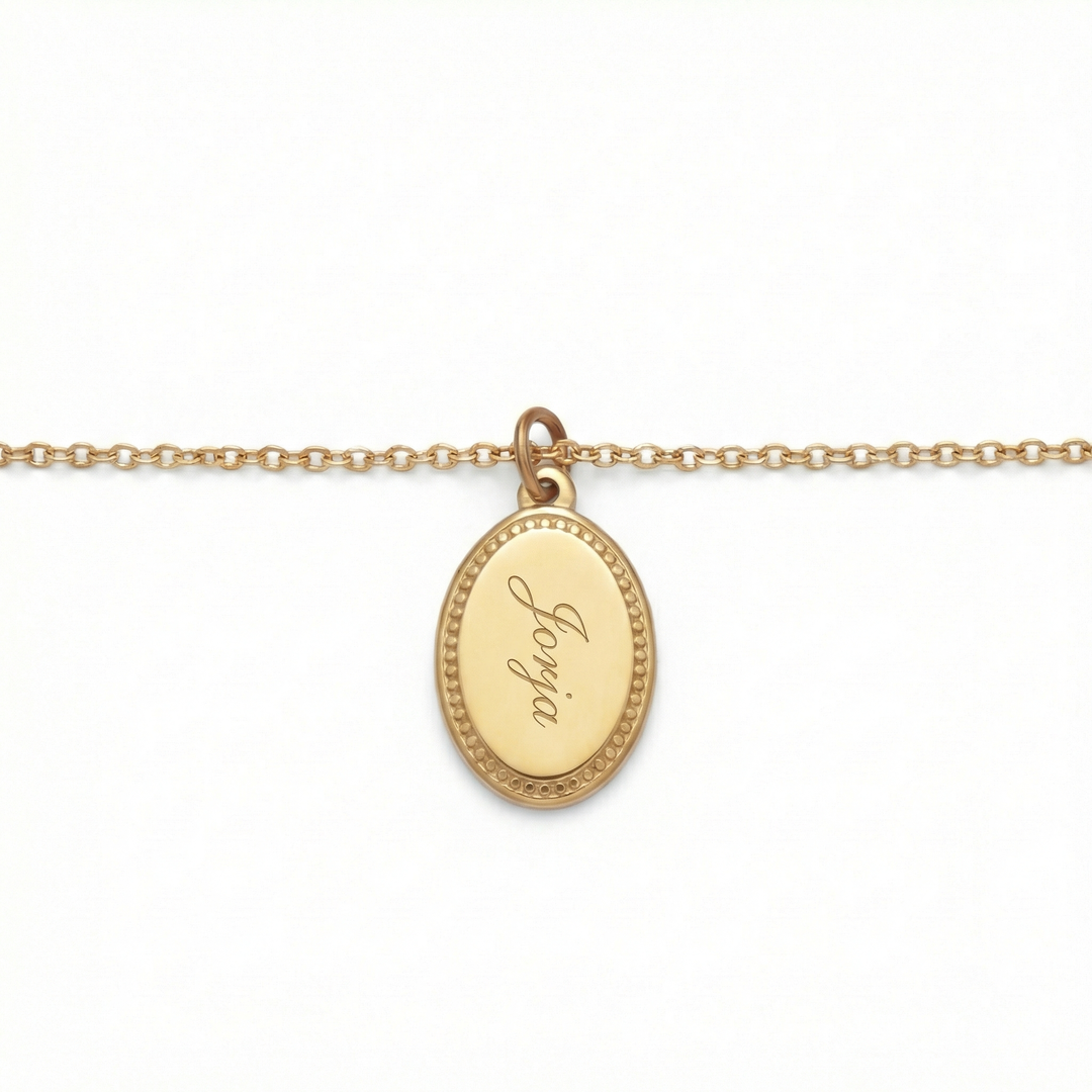 Signature Engraved Charm Necklace