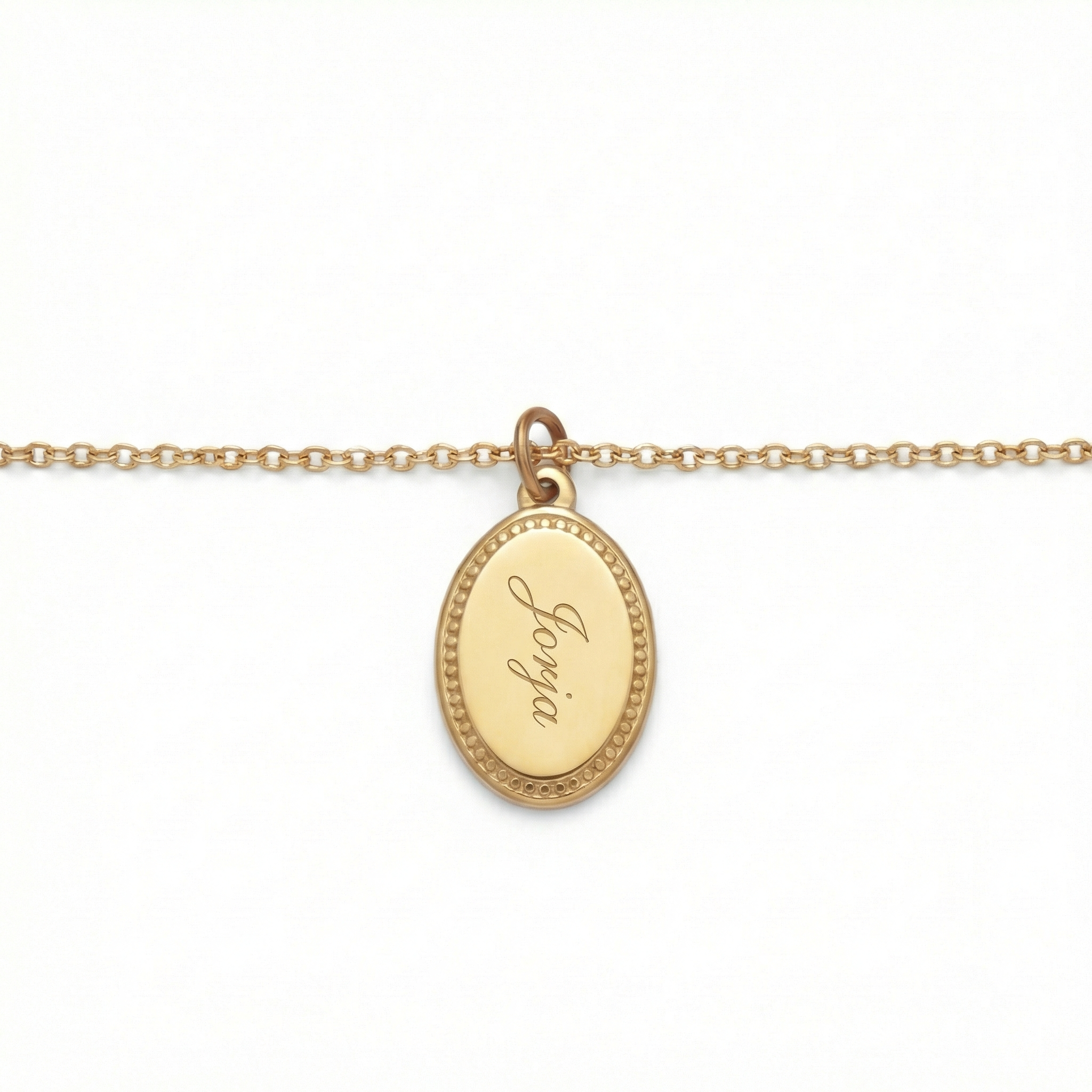 Signature Engraved Charm Necklace