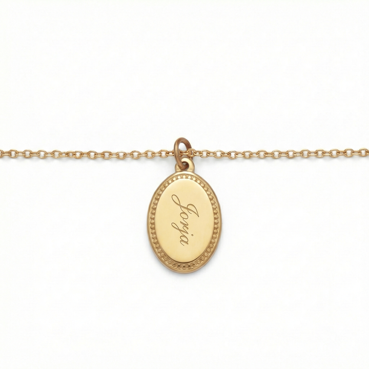 Signature Engraved Charm Necklace